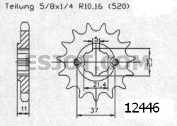 Pignon Eton-Sym-Triton - 520 - 15 Dents - Made in Germany