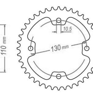 Couronne Acier Kawasaki - 520 - 38 Dents - Similaire JTR1415 - Made in Germany