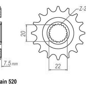 Pignon TT Honda - 520 - 12 Dents - Similaire JTF1323 - Made in Germany