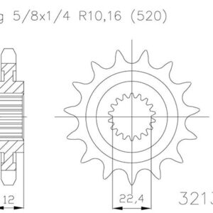Pignon - 520 - 12 Dents - Made in Germany
