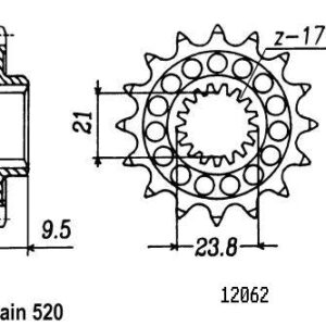 Pignon TT Honda - 520 - 13 Dents - Similaire JTF284 - Made in Germany