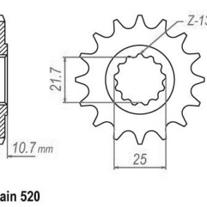 Pignon Yamaha - 520 - 16 Dents - Similaire JTF1595 - Made in Germany