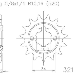 Pignon - 520 - 12 Dents - Made in Germany