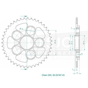 Esjot - couronne - 520 - 43 dents