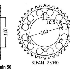 Couronne Acier Kawasaki - 530 - 48 Dents - Similaire JTR502 - Made in Germany