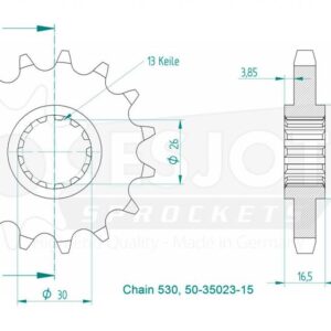 Pignon Lightweight - 530 - 14 Dents - Made in Germany