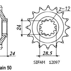 Pignon Kawasaki - 530 - 17 Dents - Similaire JTF528 - Made in Germany