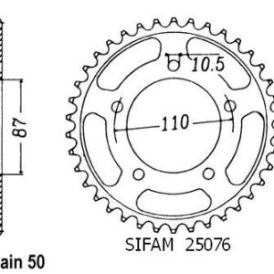 Couronne Acier Suzuki - 530 - 46 Dents - Similaire JTR829 - Made in Germany