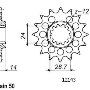 Pignon Kawasaki - 530 - 17 Dents - Similaire JTF1529 - Made in Germany