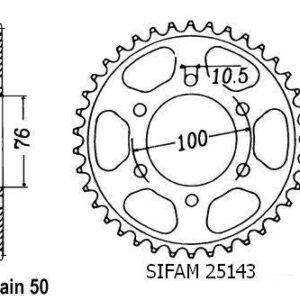 Couronne Acier Suzuki - 530 - 45 Dents - Made in Germany