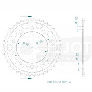 Couronne Acier Honda - 530 - 40 Dents - Similaire JTR302 - Made in Germany