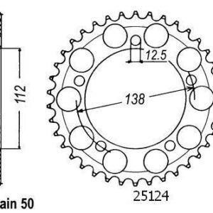 Couronne Acier Honda - 530 - 43 Dents - Similaire JTR302 - Made in Germany