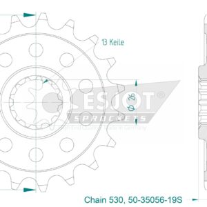Pignon - 19 Dents Light - Made in Germany