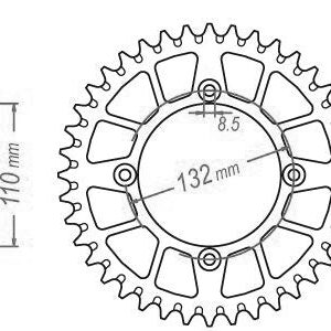 Couronne Alu TT KTM - Husqvarna Bleue - 428 - 46 Dents - Similaire JTA895 - Made in Germany