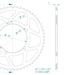 Couronne Esjot 428 - 55 dents
