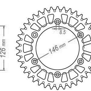 Couronne Alu TT Suzuki Jaune - 520 - 48 Dents - Similaire JTA808 - Made in Germany