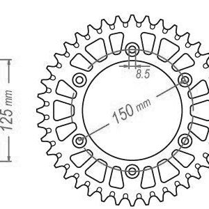 Couronne Alu TT Husqvarna-KTM Orange - 520 - 42 Dents - Similaire JTA897 - Made in Germany