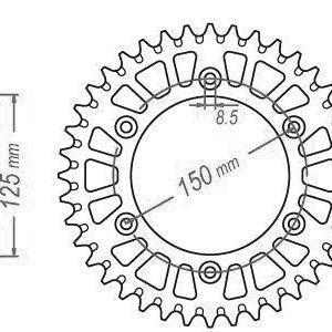 Couronne Alu TT Husaberg-Husqvarna-KTM Orange - 520 - 46 Dents - Made in Germany