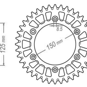 Couronne Alu TT Husqvarna-KTM Bleue - 520 - 50 Dents - Similaire JTA897 - Made in Germany