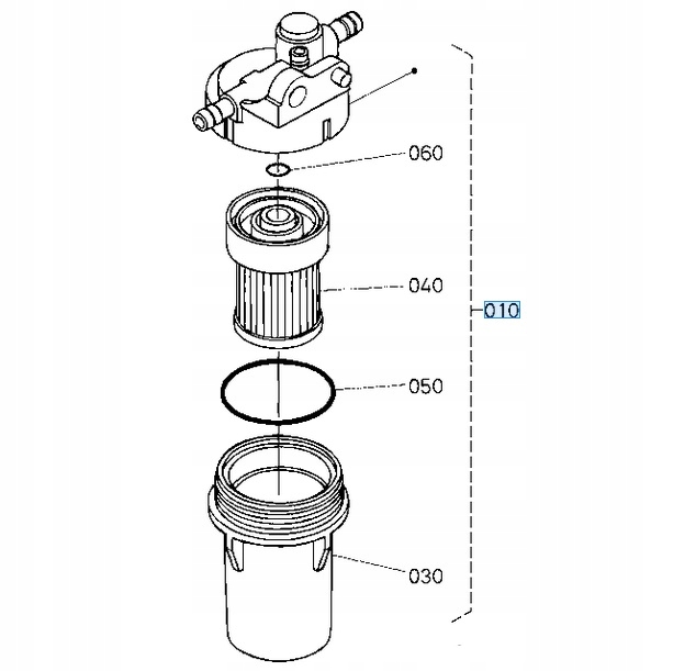 FILTRE A GASOIL COMPLET ORIGINE - MOTEUR KUBOTA Z402 Z482 Z602 – Image 2