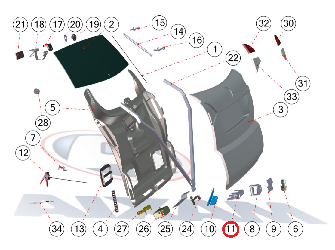 SERRURE DE HAYON - AIXAM CITY ROADLINE CROSSLINE SCOUTY CROSSOVER COUPE GTO GAMME IMPULSION VISION SENSATION, MINAUTO