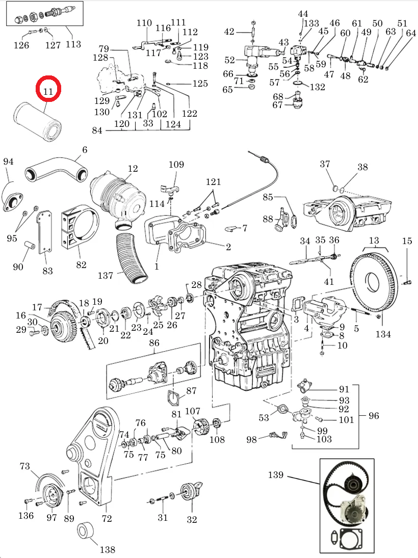 FILTRE A AIR ORIGINE - MOTEUR LOMBARDINI PROGRESS DCI 442 DCI 492 HDI 480 MPI 523, YANMAR 2TNE68 – Image 2