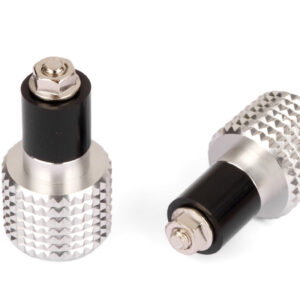 Embouts de guidon grille Ø17 anodisés argent
