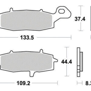 Plaquette de frein Semi-Métal Eco-Friction Route - R90