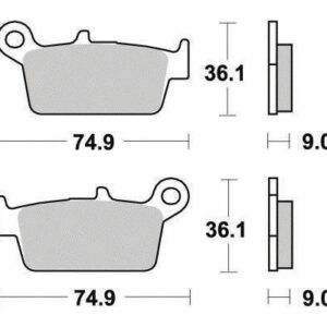 Plaquette de frein Semi-Métal Eco-Friction Route - R90