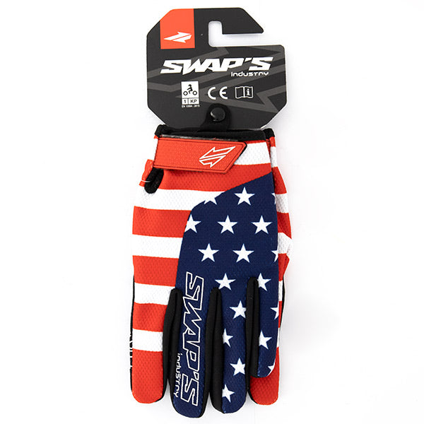 Gants Cross GAN095 M - Bleu Rouge Blanc - Homologué CE KP1 – Image 2