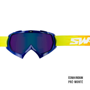 Masque cross SWAP'S PIXEL Bleu + Ecran Iridium Bleu PRÉ-MONTÉ