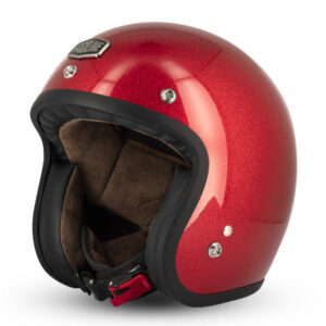 Casque Jet Cafe Racer S250 Rouge Pailleté Brillant - Taille XS