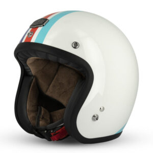 Casque Jet Cafe Racer S250 Blanc / Bleu / Rouge Brillant - Taille S