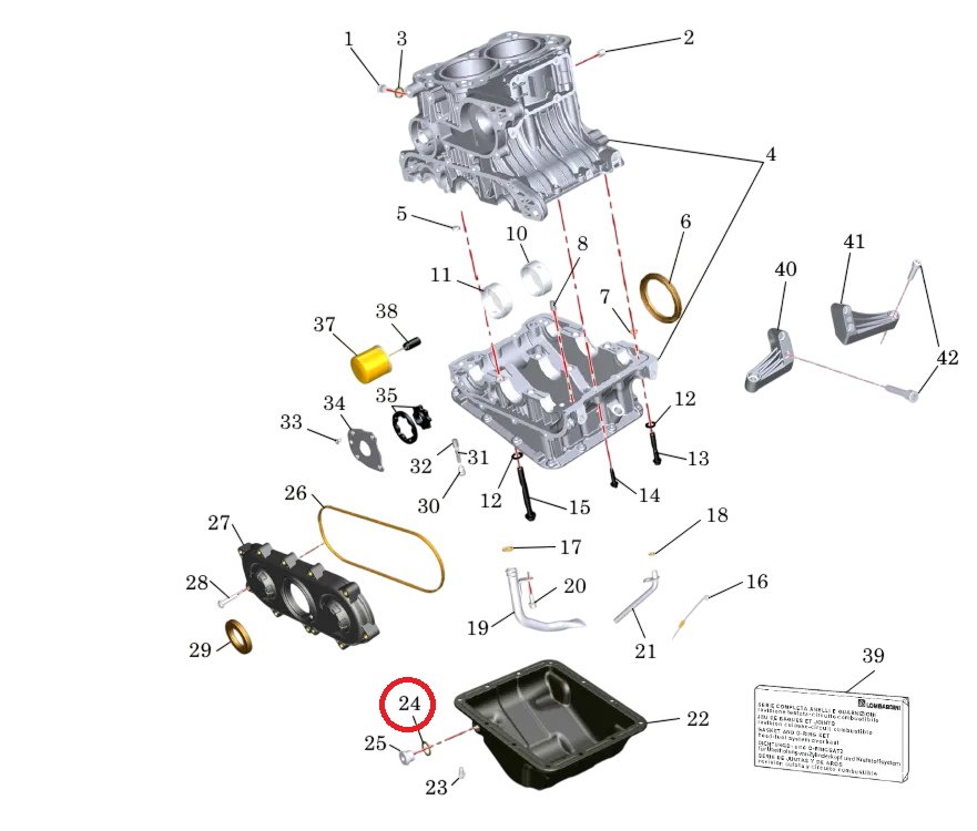 JOINT DE BOUCHON DE VIDANGE ORIGINE - MOTEUR LOMBARDINI FOCS PROGRESS DCI 442 DCI 492 HDI 480 MPI 523 – Image 3