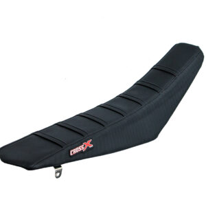 HOUSSE DE SELLE HONDA CRF 250 - 450 - TOP BLACK- SIDE BLACK-STRIPES BLACK