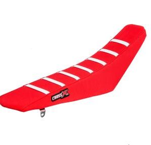 HOUSSE DE SELLE HONDA CRF 450 - TOP RED- SIDE RED-STRIPES WHITE