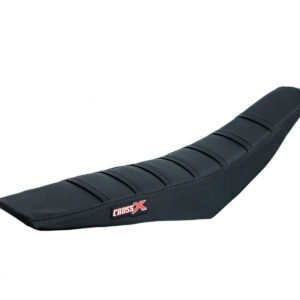 HOUSSE DE SELLE KAWASAKI KXF 250-450 - TOP BLACK- SIDE BLACK-STRIPES BLACK