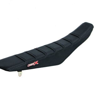 HOUSSE DE SELLE SUZUKI DRZ 400 - TOP BLACK- SIDE BLACK-STRIPES BLACK