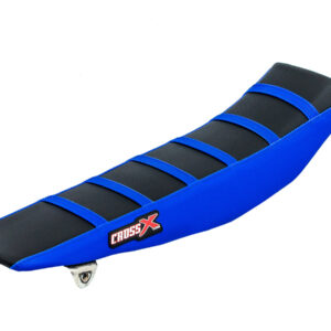 HOUSSE DE SELLE YAMAHA YZF 250 TOP BLACK- SIDE BLUE-STRIPES BLUE