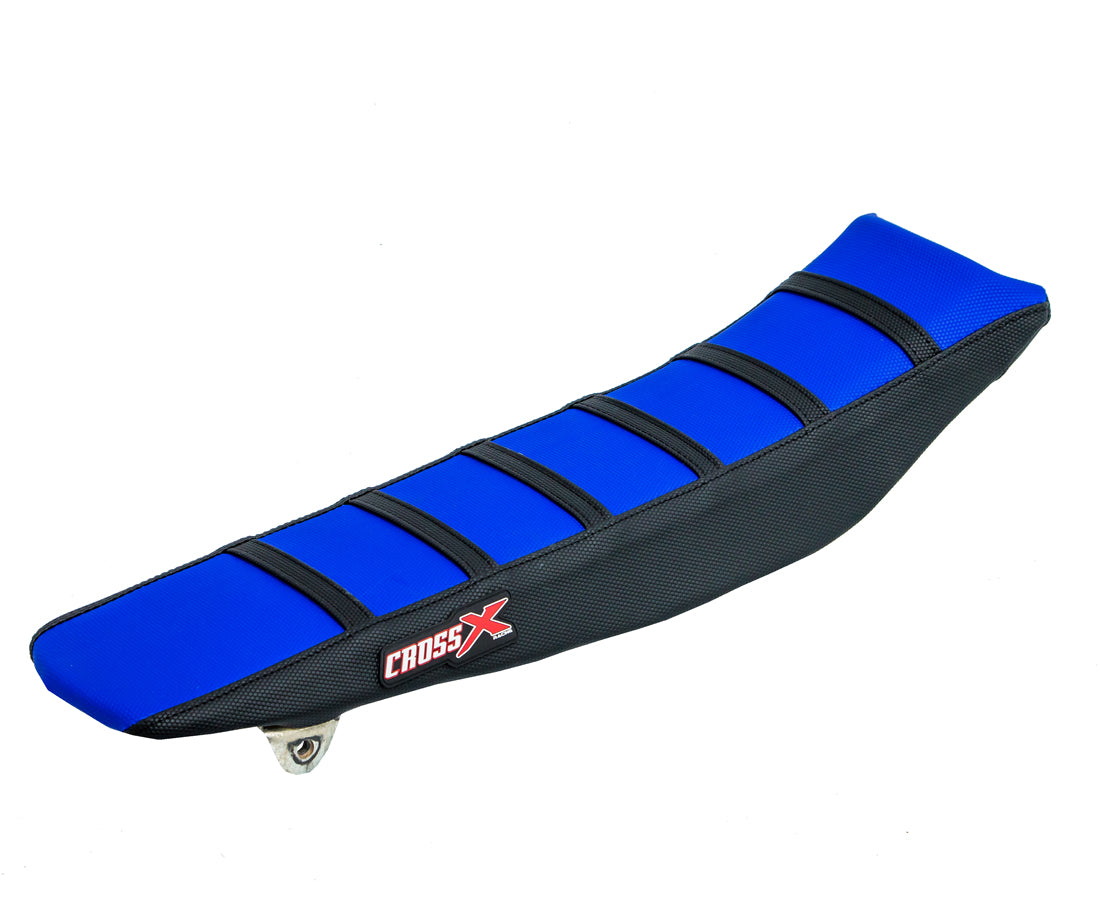 HOUSSE DE SELLE YAMAHA YZ 125-250 - TOP BLUE- SIDE BLACK-STRIPES BLACK