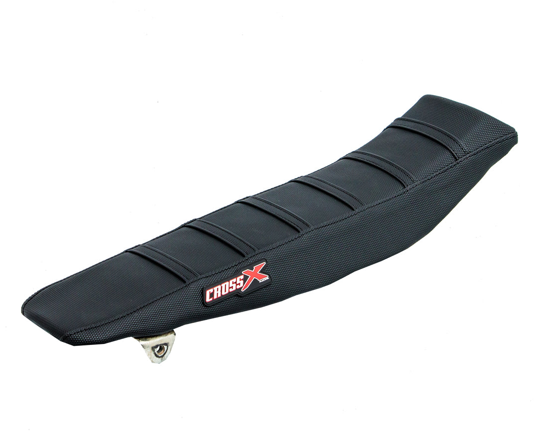 HOUSSE DE SELLE YAMAHA YZF 250-450 WRF 250-450 - TOP BLACK- SIDE BLACK-STRIPES BLACK + COUVRE CACHE RESERVOIR INCLUS