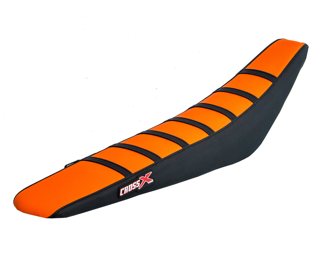 HOUSSE DE SELLE KTM LC SX 50 - TOP ORANGE- SIDE BLACK-STRIPES BLACK