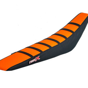 HOUSSE DE SELLE KTM SX 85 - TOP ORANGE- SIDE BLACK-STRIPES BLACK