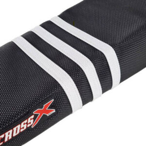 HOUSSE DE SELLE KTM SX SXF - COLOR BLACK - STRIPES 3 WHITE