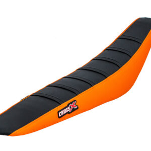 HOUSSE DE SELLE KTM SX SXF - TOP BLACK- SIDE ORANGE-STRIPES BLACK