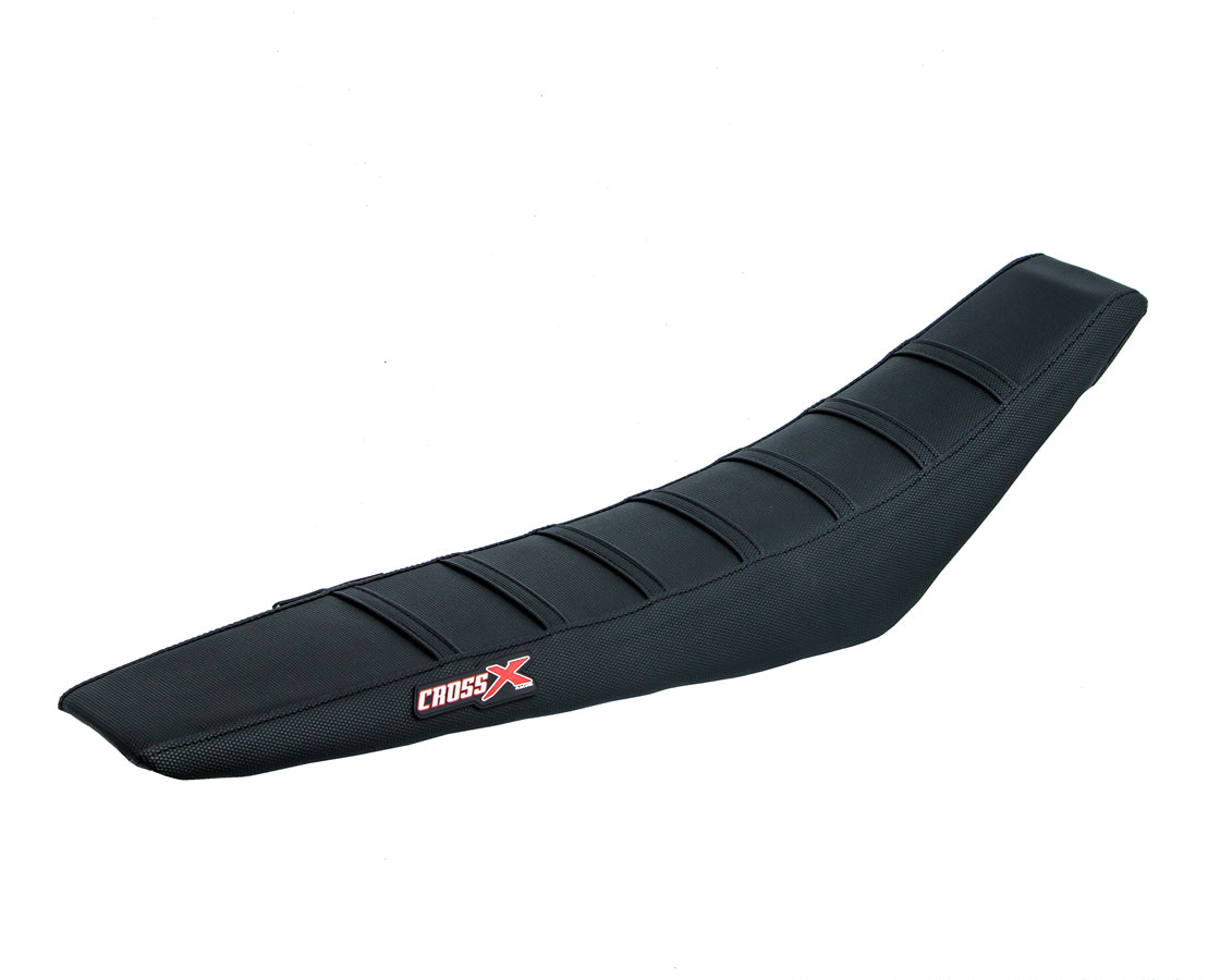 HOUSSE DE SELLE HUSQVARNA FC-TC - FE-TE - TOP BLACK- SIDE BLACK-STRIPES BLACK