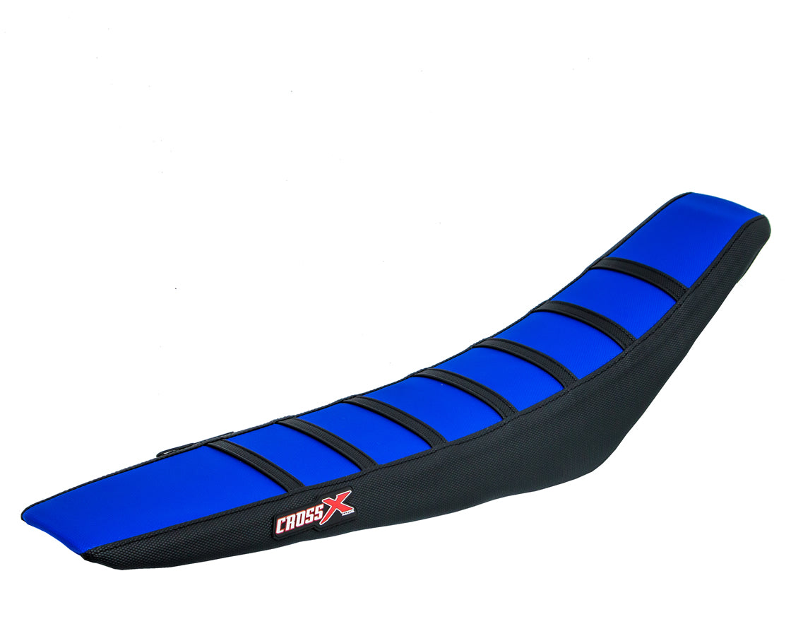HOUSSE DE SELLE HUSQVARNA FC-TC-FE-TE - TOP BLUE- SIDE BLACK-STRIPES BLACK
