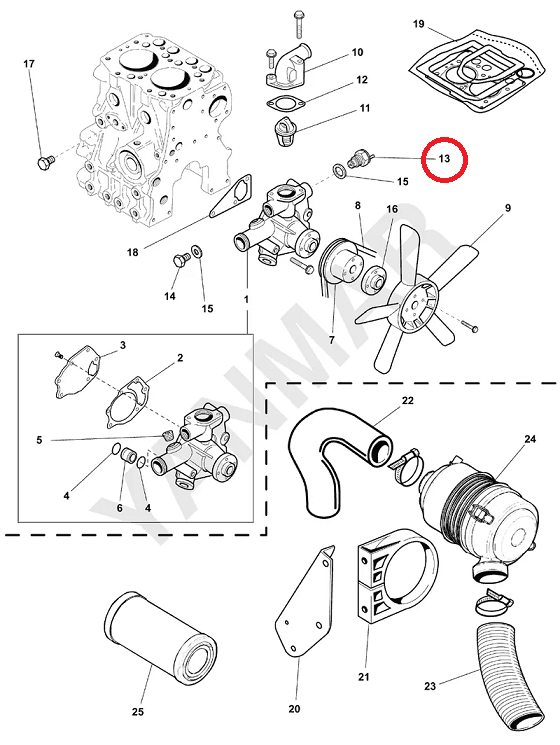 SONDE TEMPERATURE D'EAU - MOTEUR YANMAR 2TNE68 MICROCAR CHATENET JDM BELLIER – Image 3