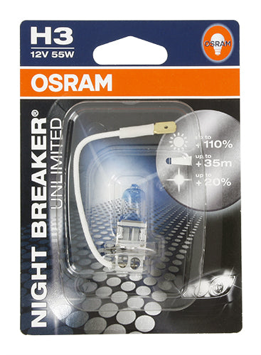 Ampoule H3 Night Breaker - 12V 55W Pk22s - Blister 1 ampoule
