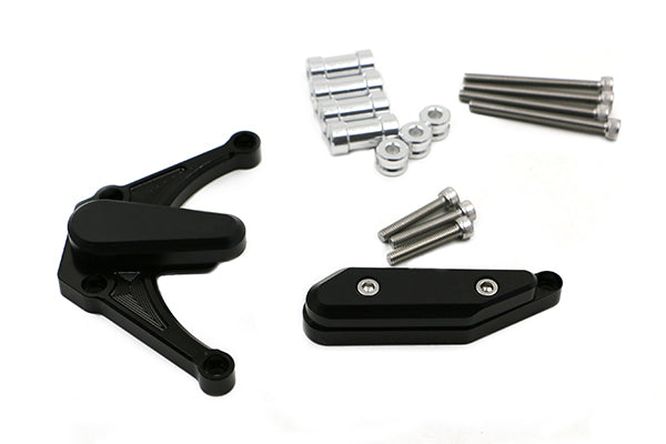 Kit Protection de Carters CNC Anodisés Noir R1 2009-2014 Gauche et Droit -Tampon Teflon